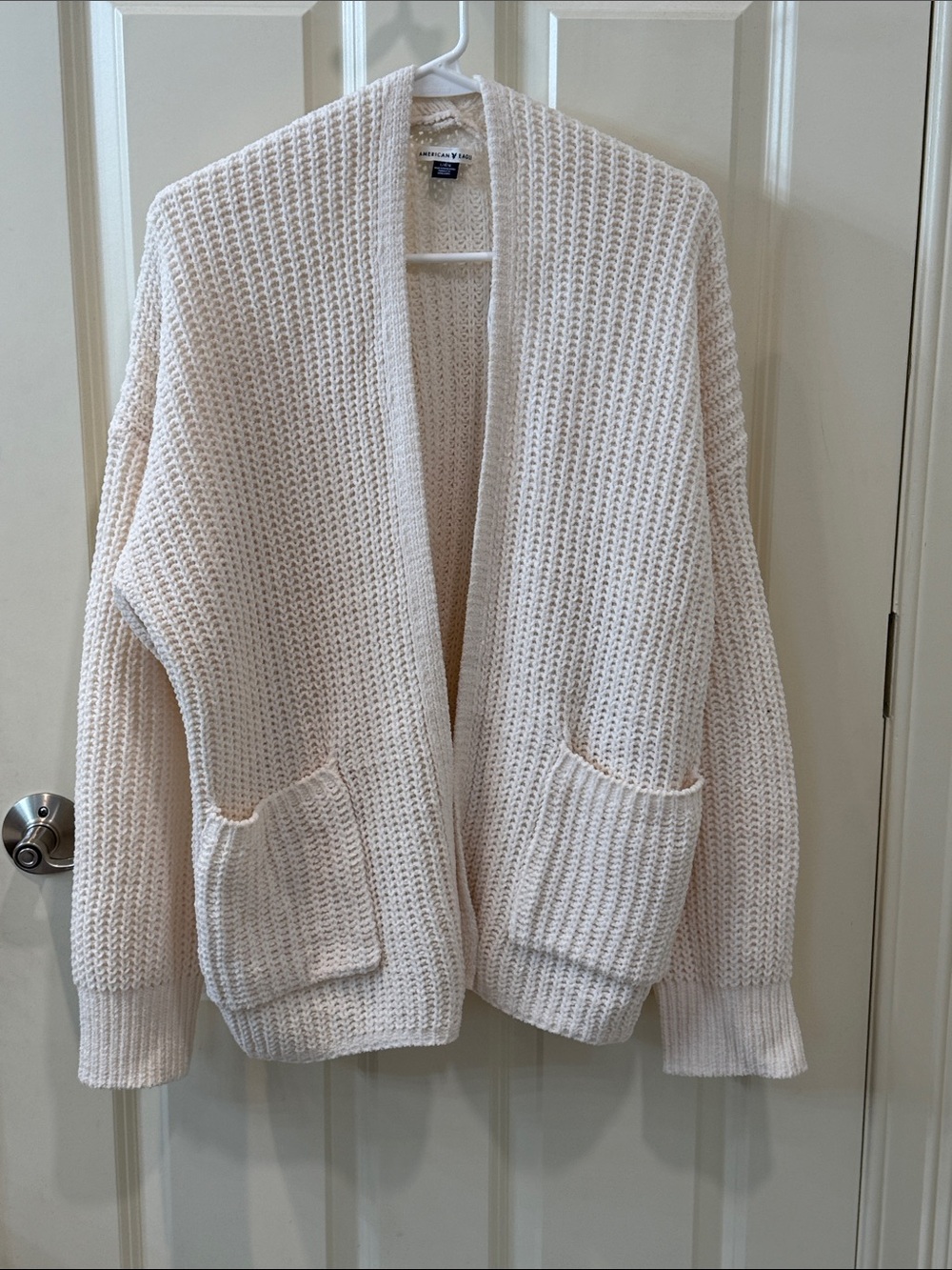 American Eagle Outfitters Cream Chunky Open-Front Cardigan